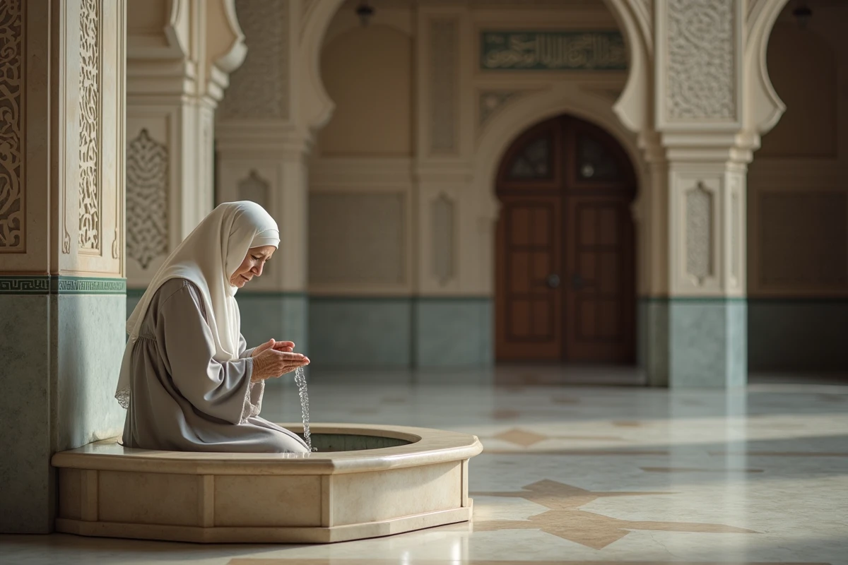 Femme musulmane &acirc;g&eacute;e pr&egrave;s d