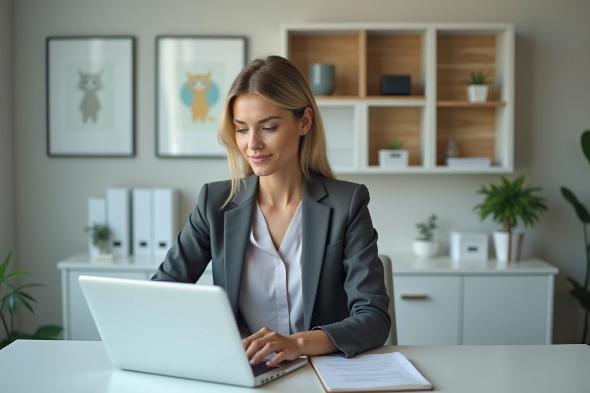 Femme professionnelle en bureau médical moderne