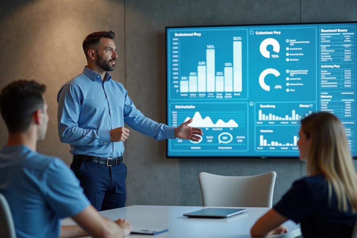 Gestionnaire clinique explique des graphiques interactifs