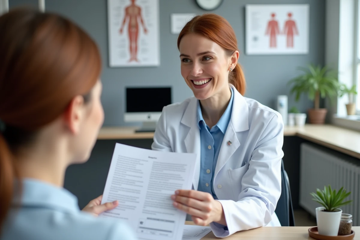 Médecin généraliste expliquant à une patiente les erreurs à éviter avec les remèdes maison contre les démangeaisons intimes