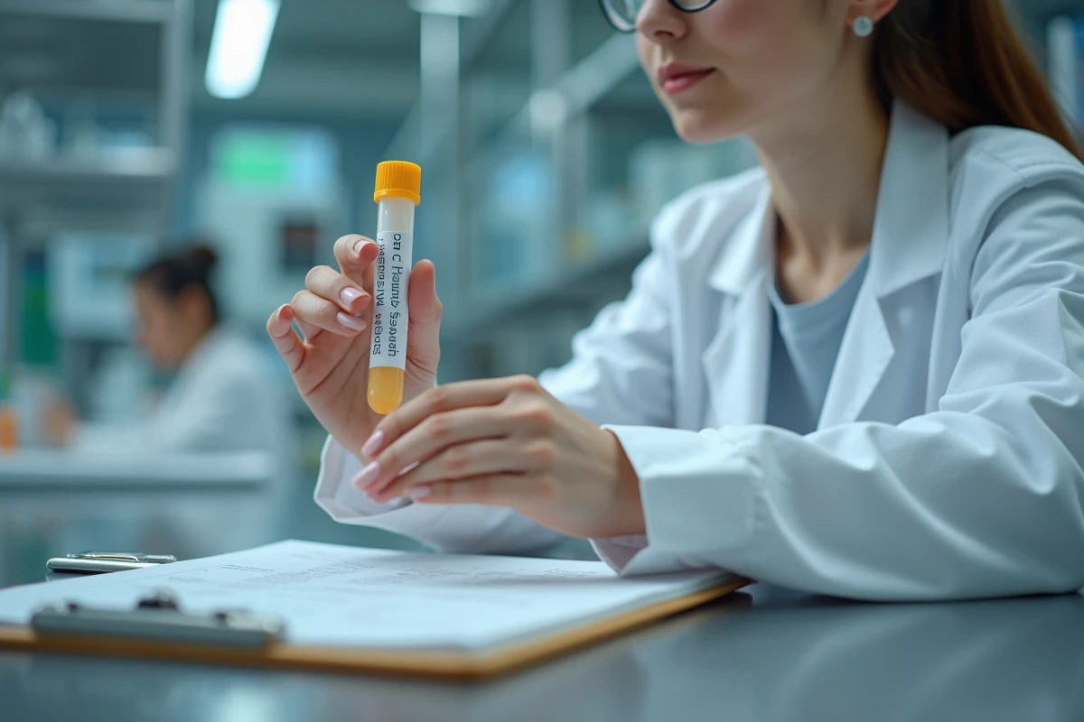 Prelevement d un echantillon dans un laboratoire